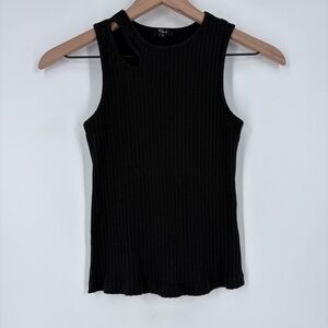 Rails Rya Black Ribbed Cutout Cropped Tank Top